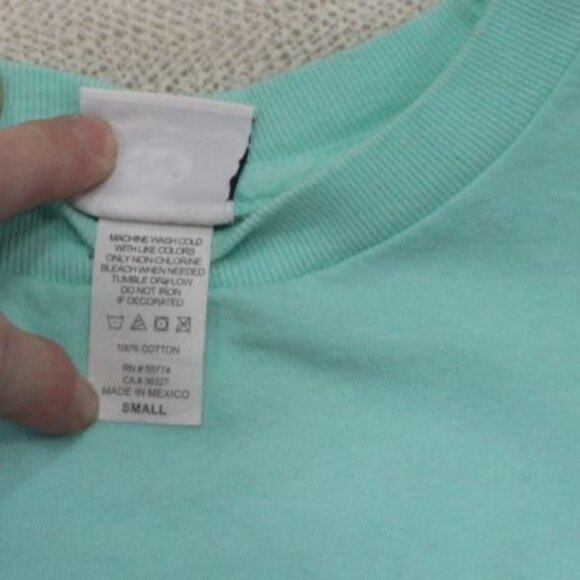 Simply Southern Small Long Sleeve Mint Green Shirt Stamps Of The South Cotton Ca - Picture 6 of 9